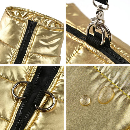 Pat and Pet Emporium | Pet Clothing | Metallic Puffer Dog Jacket