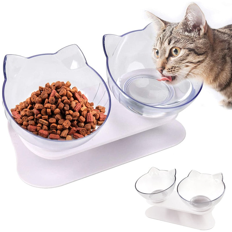 Pat and Pet Emporium | Pet Feeders | 2 Cat Bowls Raised Stand