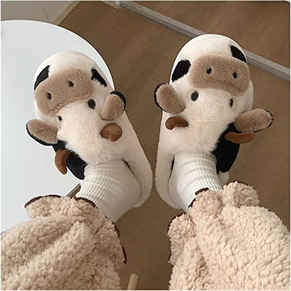 Pat and Pet Emporium | Shoes | Fluffy Cute Kawaii Cow Slippers