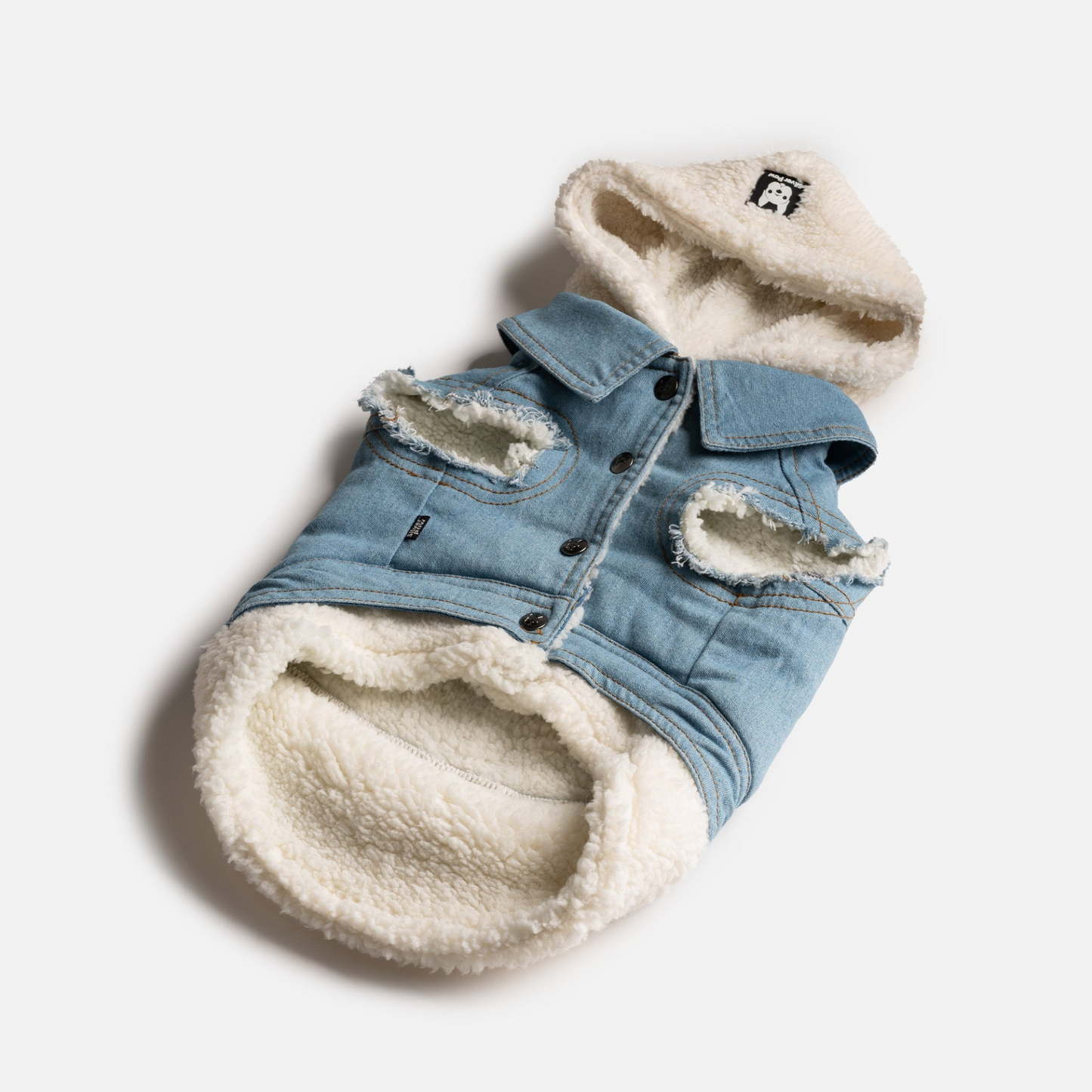 Pat and Pet Emporium | Pet Clothing | Fleece Denim Dog Jacket