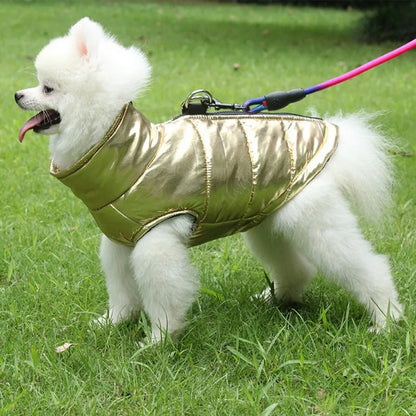 Pat and Pet Emporium | Pet Clothing | Metallic Puffer Dog Jacket