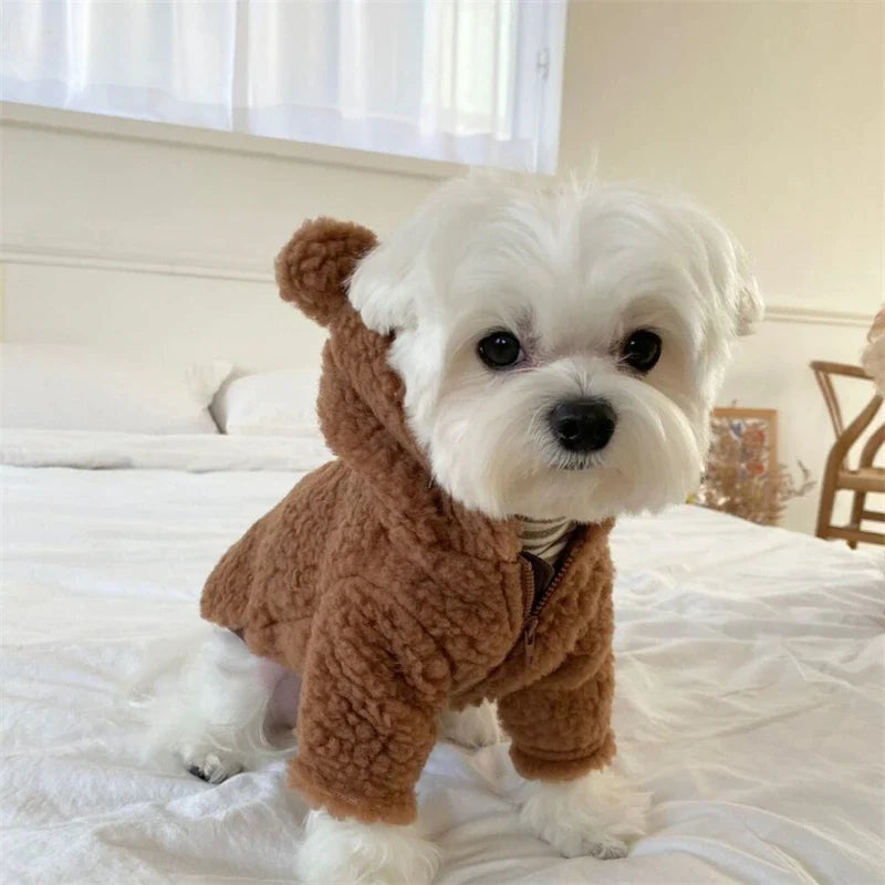 Pat and Pet Emporium | Pet Costumes | Cute Winter Fleece Bear Costume