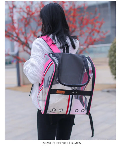 Pat and Pet Emporium | Pet Carriers | Clear Pet Travel Backpack