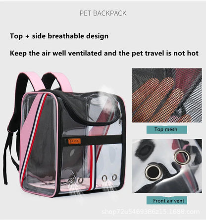 Pat and Pet Emporium | Pet Carriers | Clear Pet Travel Backpack