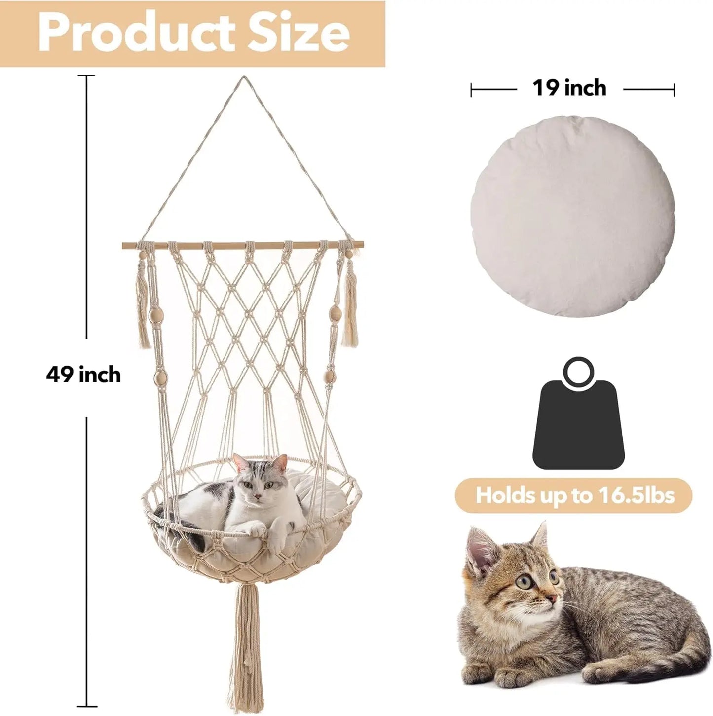 Pat and Pet Emporium | Pet Beds | Cat Bed Hanging Hammock