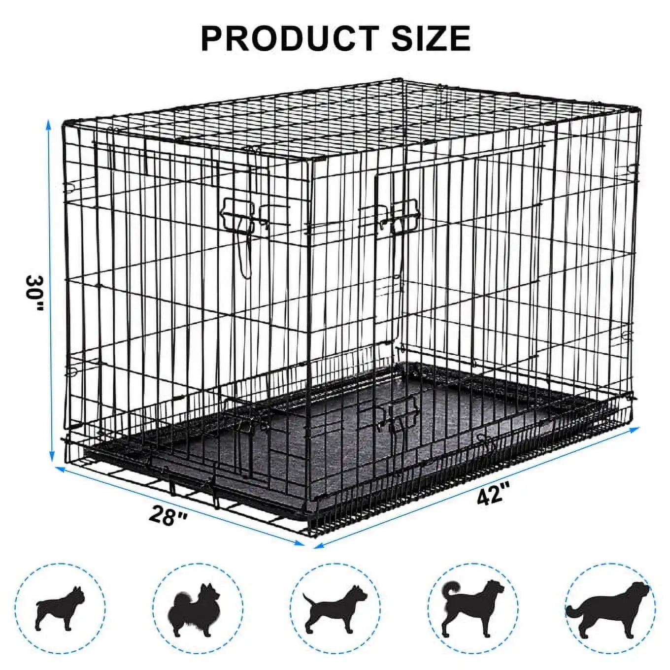 Pat and Pet Emporium | Pet Beds | Medium Dog Crate 42" 5 Pcs