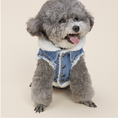 Pat and Pet Emporium | Pet Clothing | Fleece Denim Dog Jacket