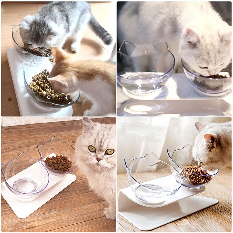 Pat and Pet Emporium | Pet Feeders | 2 Cat Bowls Raised Stand