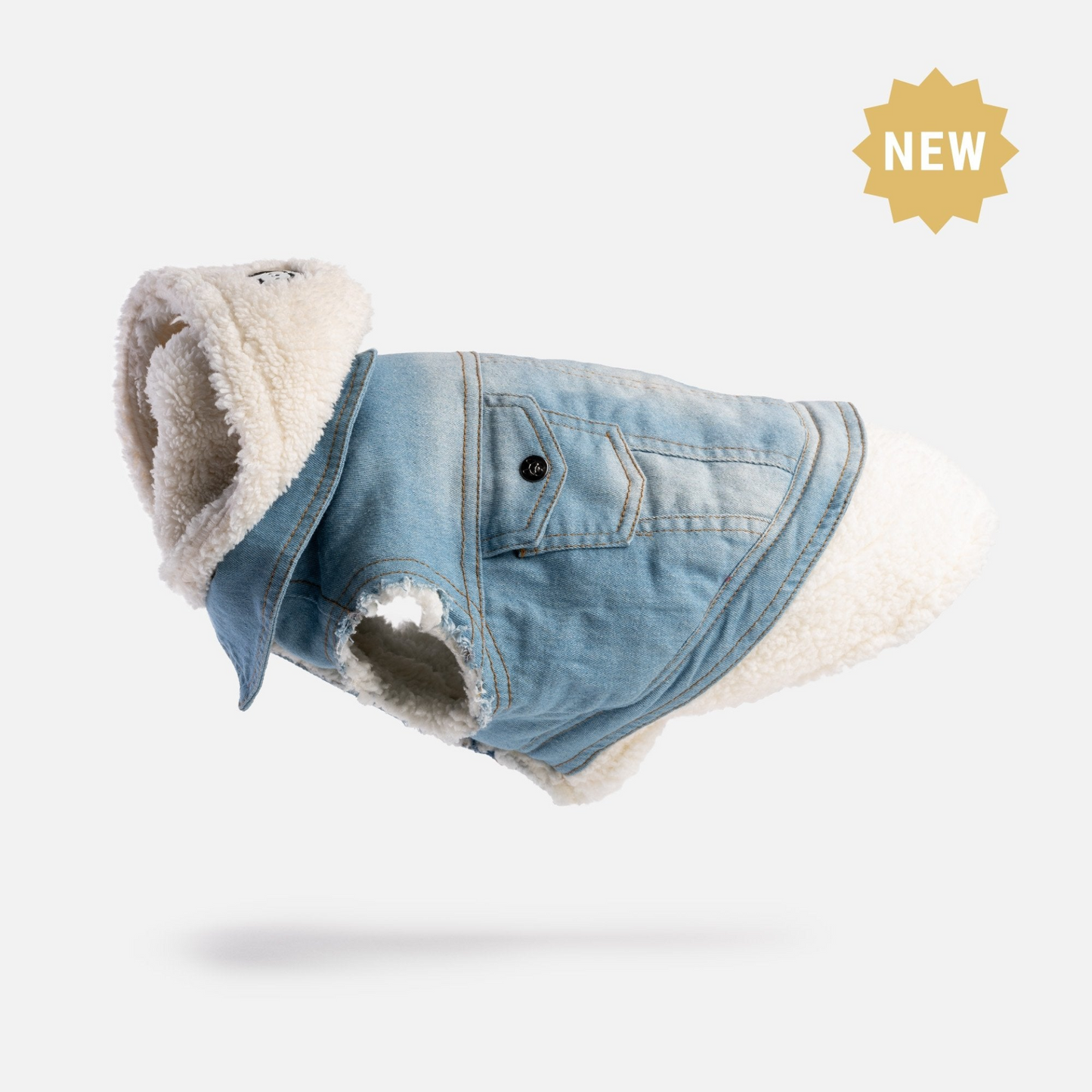 Pat and Pet Emporium | Pet Clothing | Fleece Denim Dog Jacket