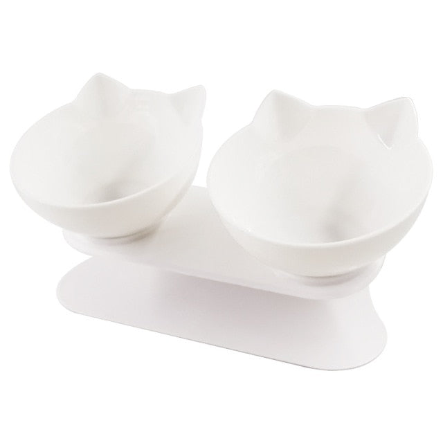 Pat and Pet Emporium | Pet Feeders | 2 Cat Bowls Raised Stand